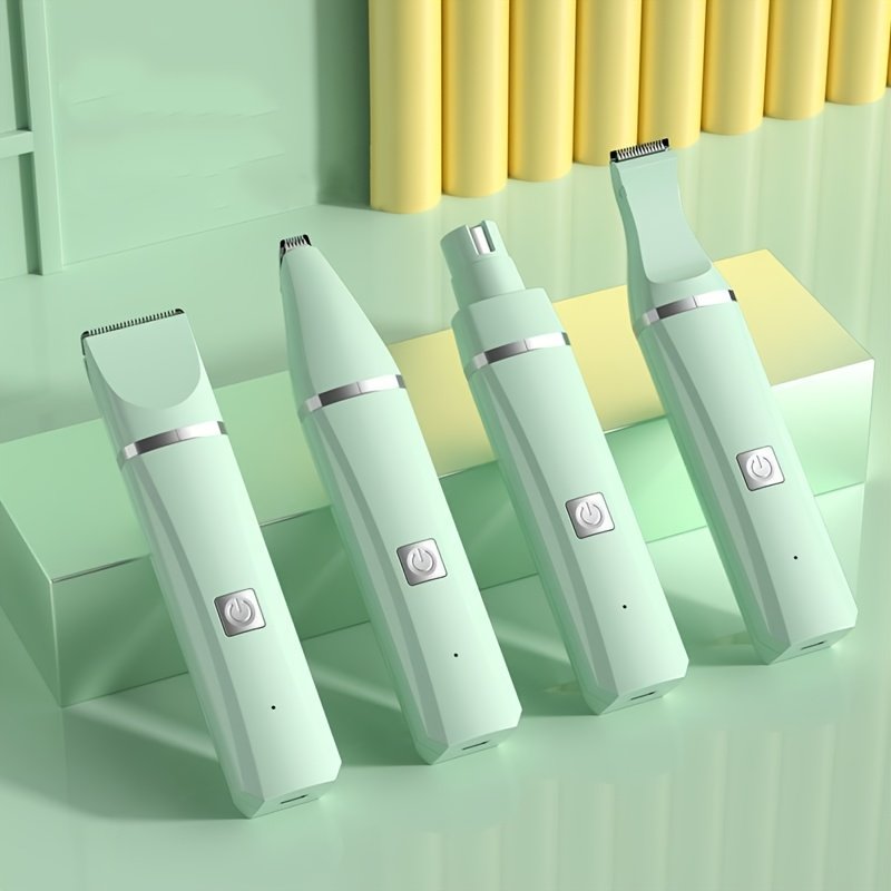 4-in-1 Electric Pet Trimmer with Nail Polish - Low Noise USB Rechargeable, 4-in-1 Trimmer for Dogs, Cats, Small Animals - Includes Shaving Blade, Foot Hair Small Blade - Image 2