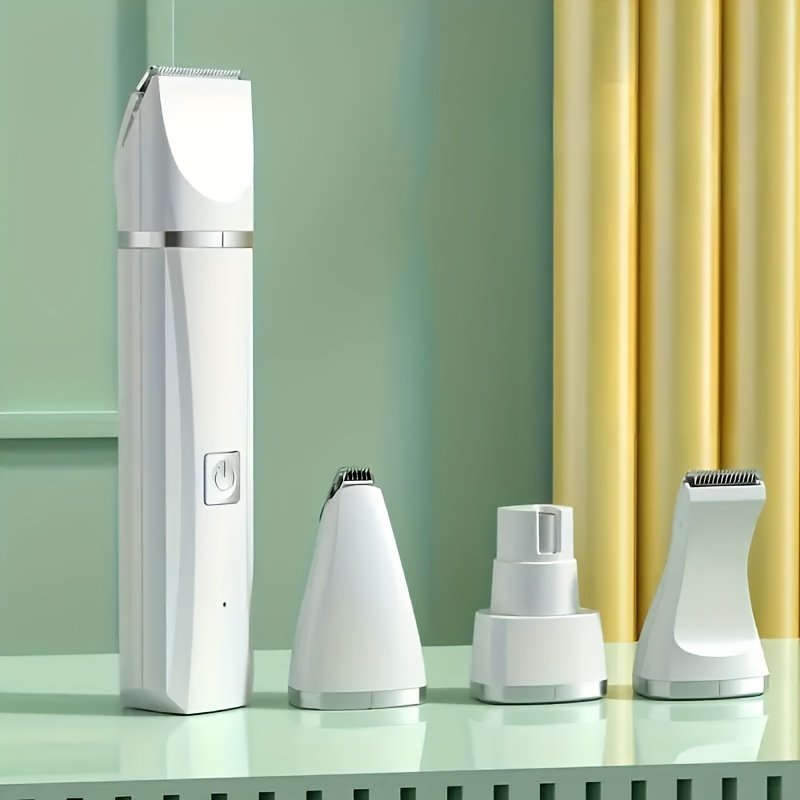 4-in-1 Electric Pet Trimmer with Nail Polish - Low Noise USB Rechargeable, 4-in-1 Trimmer for Dogs, Cats, Small Animals - Includes Shaving Blade, Foot Hair Small Blade - Image 7