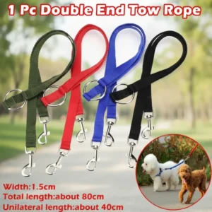 Double Dog Leash Splitter — Nylon Tow Rope for Two Dogs