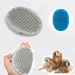 Rubber Bristle Grooming Comb — Massage Brush for Cats & Dogs