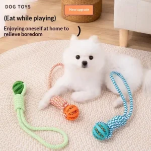 Interactive Rope Ball Chew Toy — Treat Dispensing