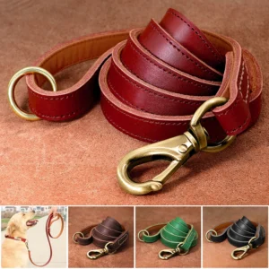 Real Leather Dog Leash — Durable Medium/Large Dog Lead