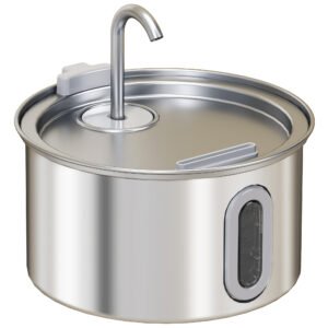 PawHut 2.5L Stainless Steel Cat Water Fountain — Ultra-Quiet