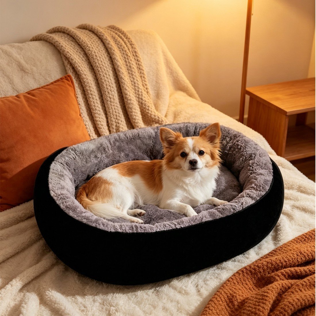 Soft Fleece Warm Pet Basket for Cats and Small Dogs - Image 9