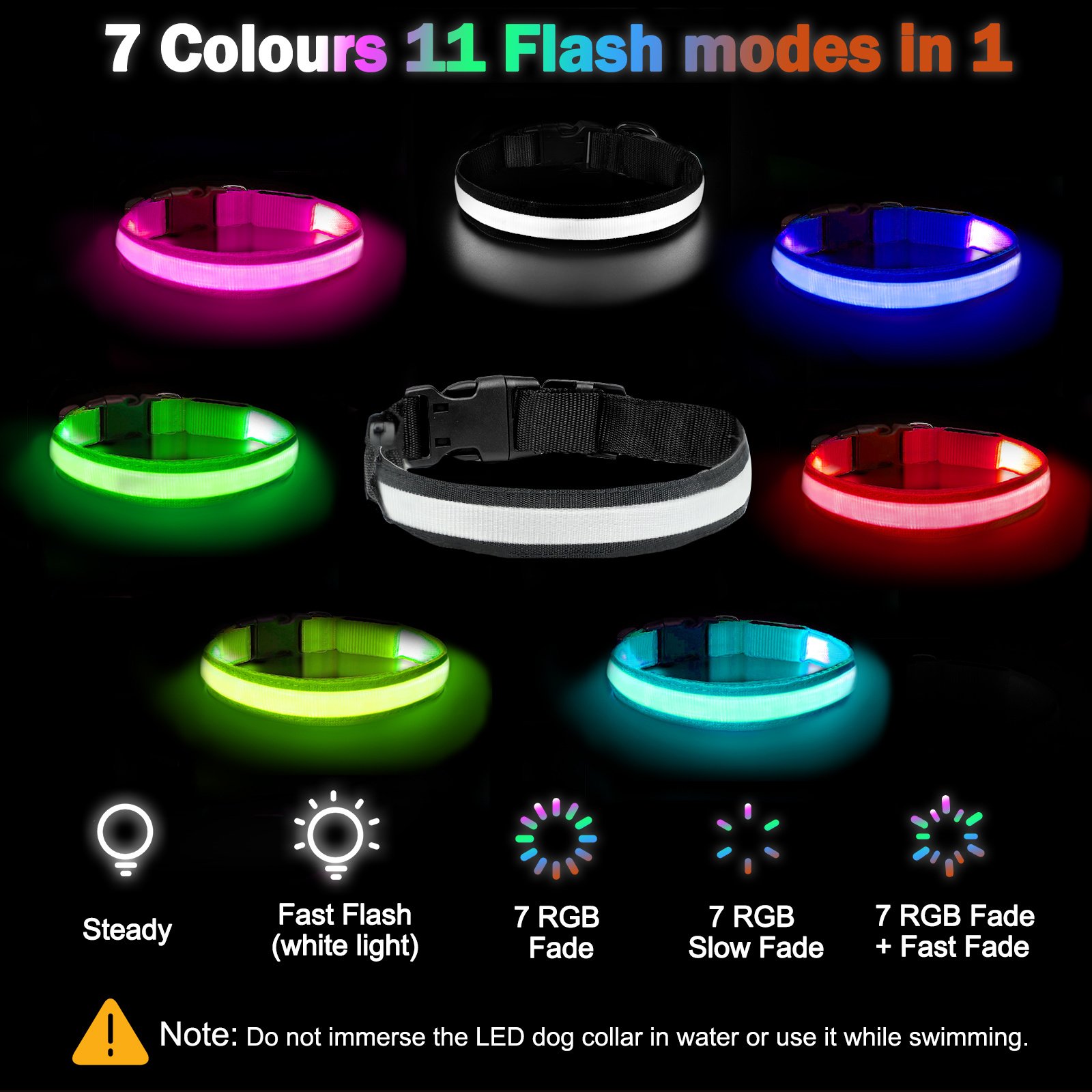 Rechargeable Light-Up Dog Collar — 3 Flash Modes - Image 4