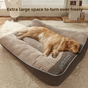 Winter Warm Plush Dog Bed with Rope Toy
