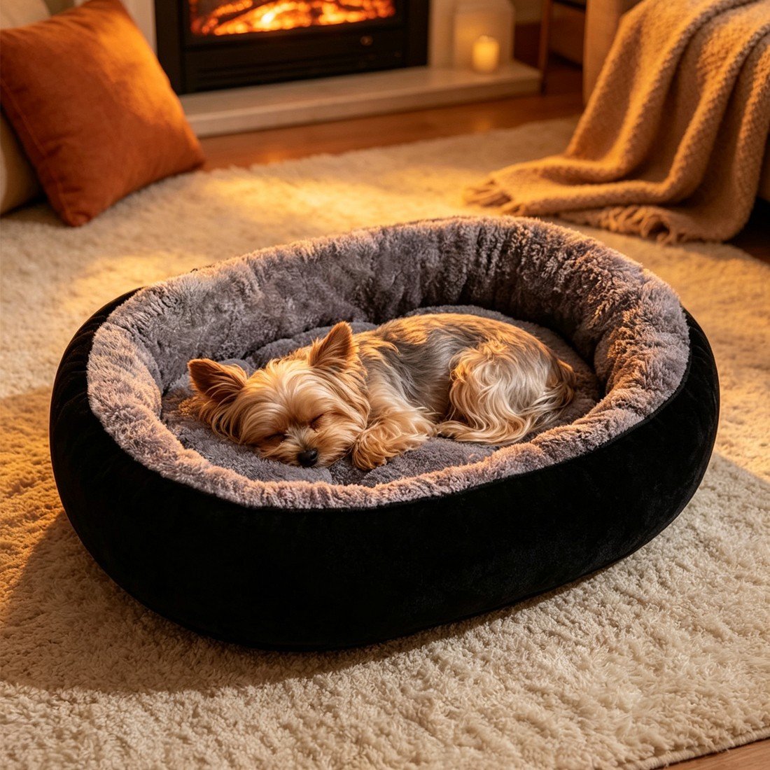 Soft Fleece Warm Pet Basket for Cats and Small Dogs