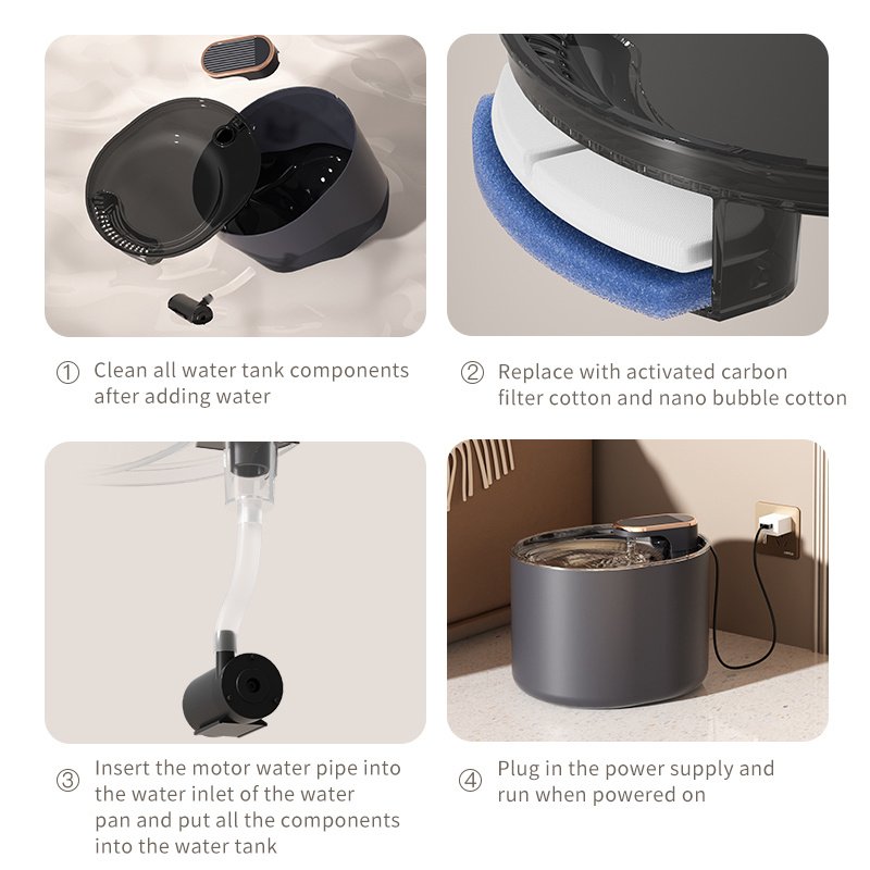 Quiet USB Cat Water Fountain with Filter - Image 3