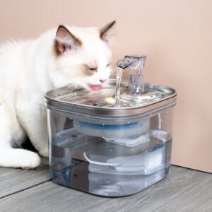 Stainless Steel Pet Water Fountain — Optional Motion Sensor