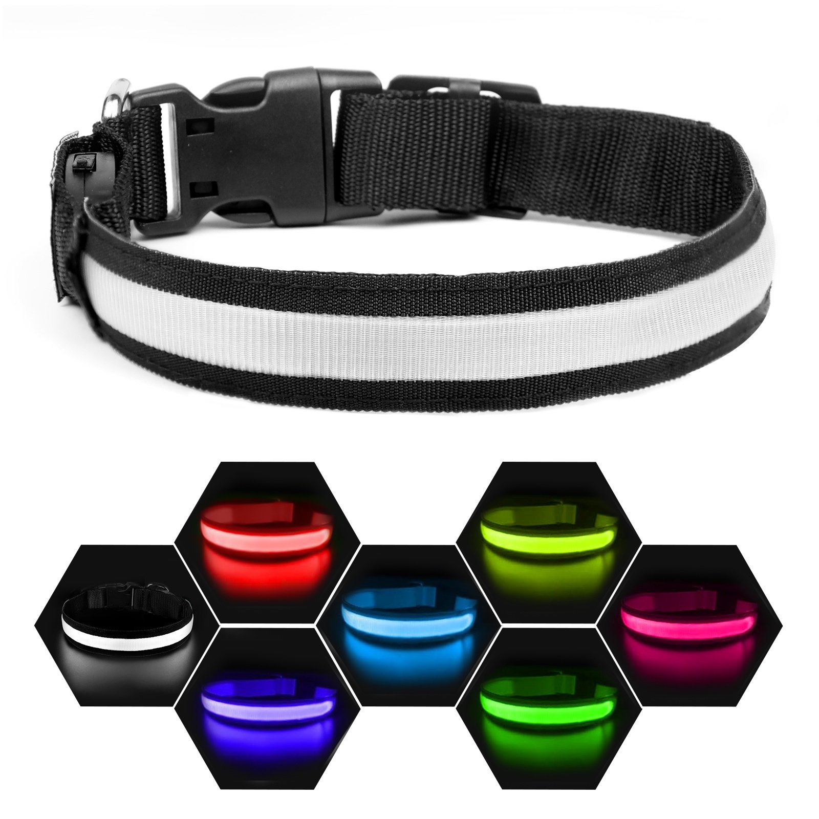 Rechargeable Light-Up Dog Collar — 3 Flash Modes - Image 3