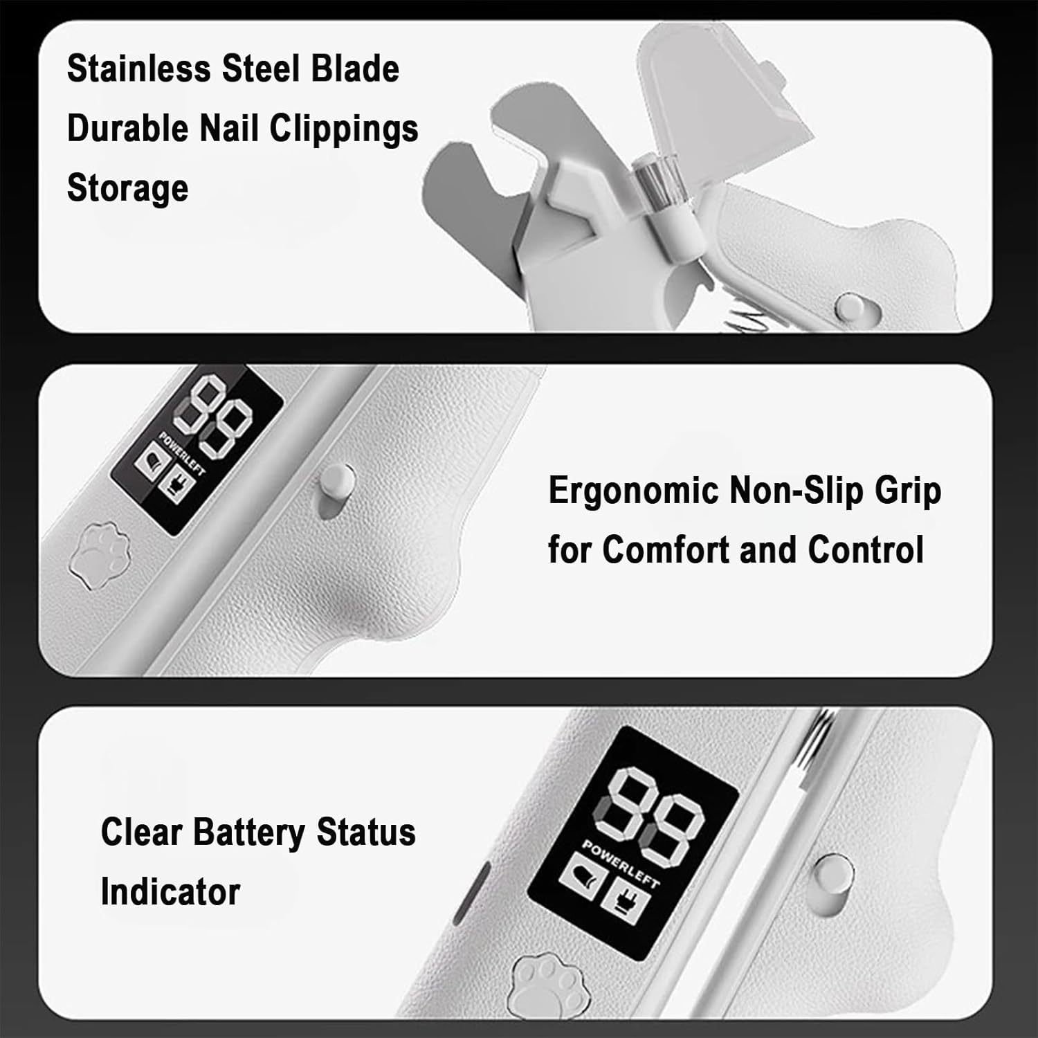 2-in-1 LED Pet Nail Grinder and Clipper — USB-C Rechargeable - Image 3