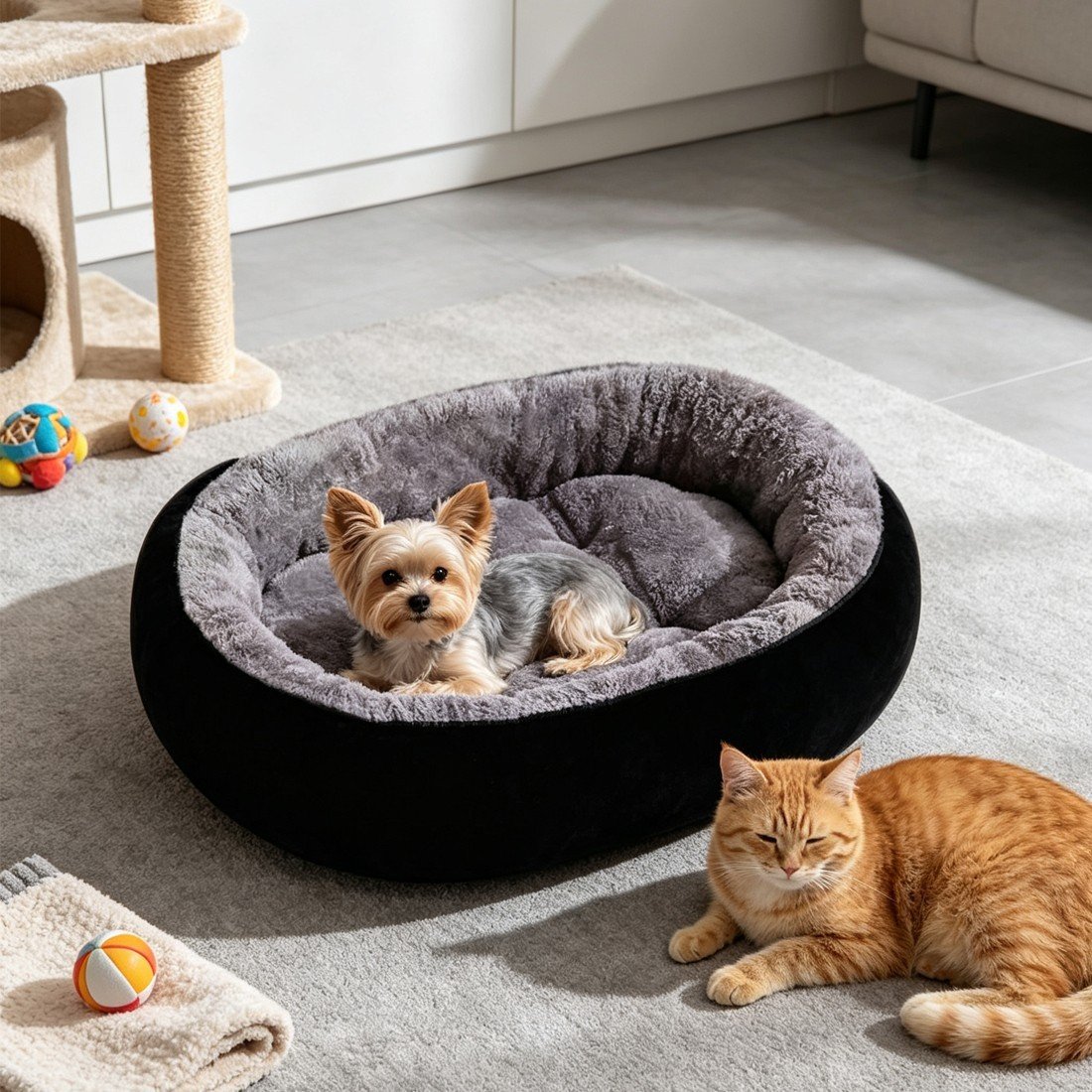 Soft Fleece Warm Pet Basket for Cats and Small Dogs - Image 3