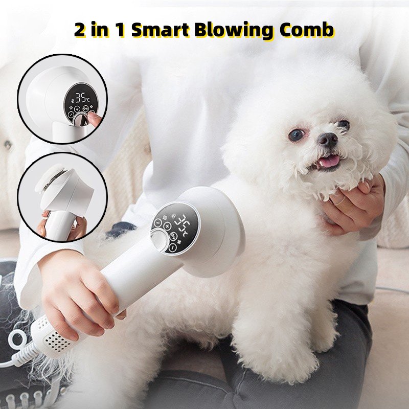 2-in-1 Smart Pet Hair Dryer and Comb — UK Plug