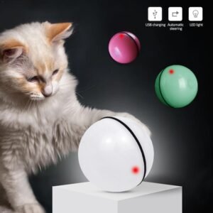 LED Light-Up Rolling Cat Ball with Catnip