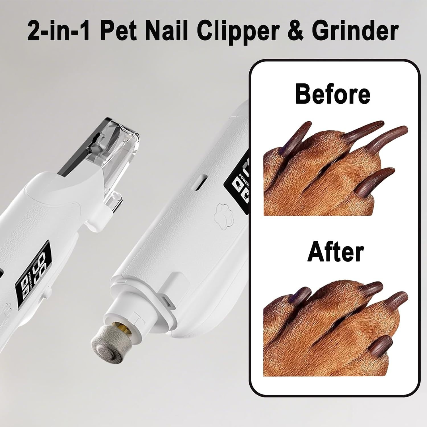 2-in-1 LED Pet Nail Grinder and Clipper — USB-C Rechargeable - Image 7